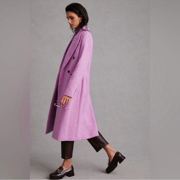 Elegant Women's Purple Double-Breasted Coat Anthropologie - Picture 4 of 7